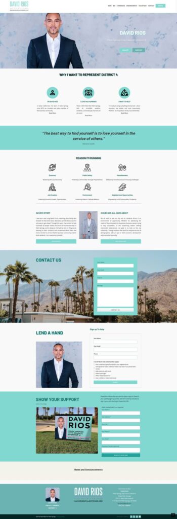 Website for David Rios for Palm Springs City Council