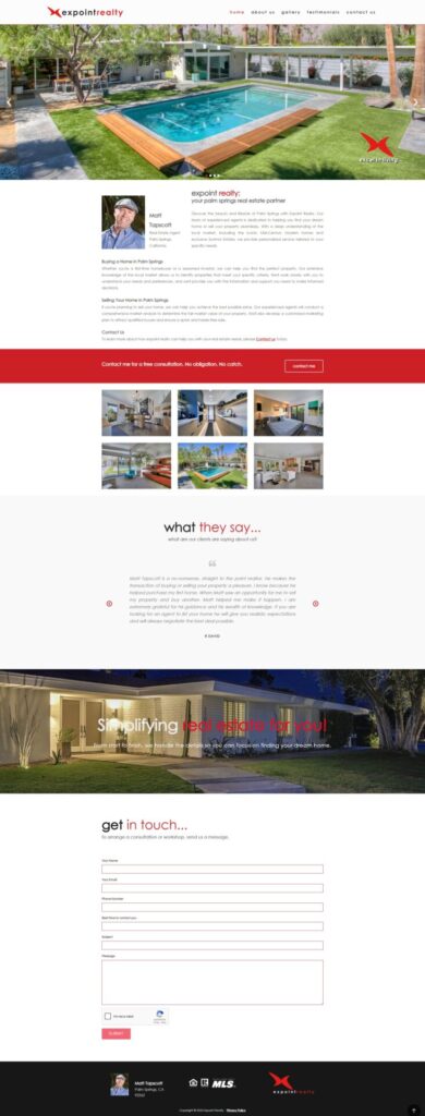 ExPoint Realty Southern California real estate website designed by KSL Graphics