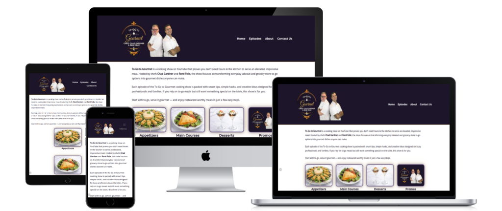 To-Go to Gourmet website displayed on multiple devices — responsive web design by KSL Graphics